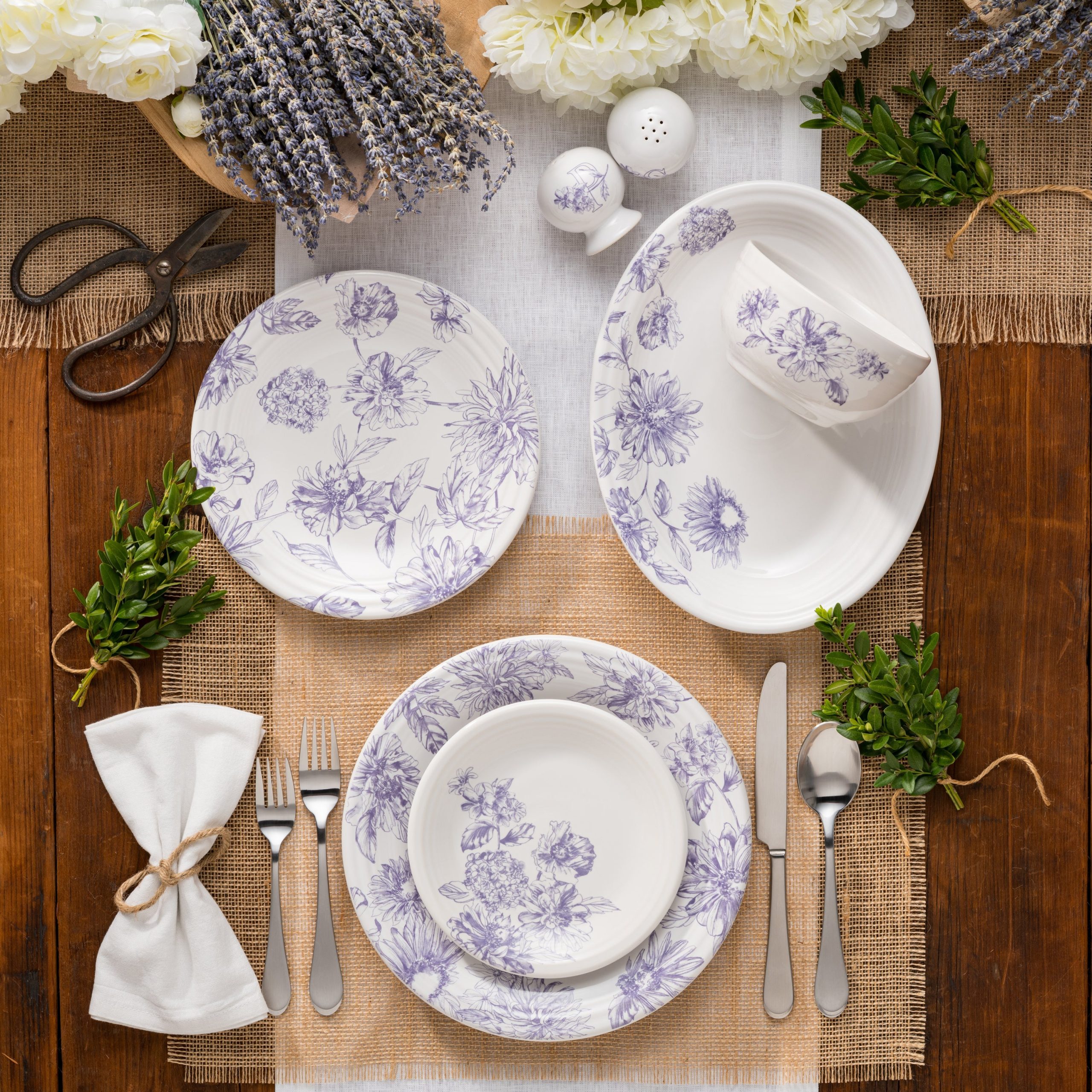 Fiesta Colorful Dinnerware - Botanical Floral Lavender Classic Rim 7 1/4 Inch Salad Plate - Image 3
