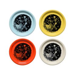 Fiesta Colorful Dinnerware - Mixed Skeleton Duet Bistro Coupe 9 Inch Luncheon Plate, Set of 4