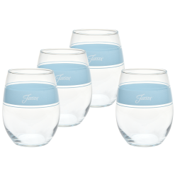 Fiesta Colorful Dinnerware - 15 oz. Fiesta® Frame Stemless Wine Sky, Set of 4