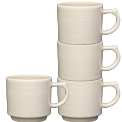 Fiesta Colorful Dinnerware - Linen 16 OZ Set of 4 Stackable Mug Set