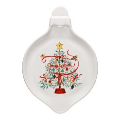 Fiesta Colorful Dinnerware - Holly Berry Christmas Tree 8 3/4 Inch Ornament Shaped Plate