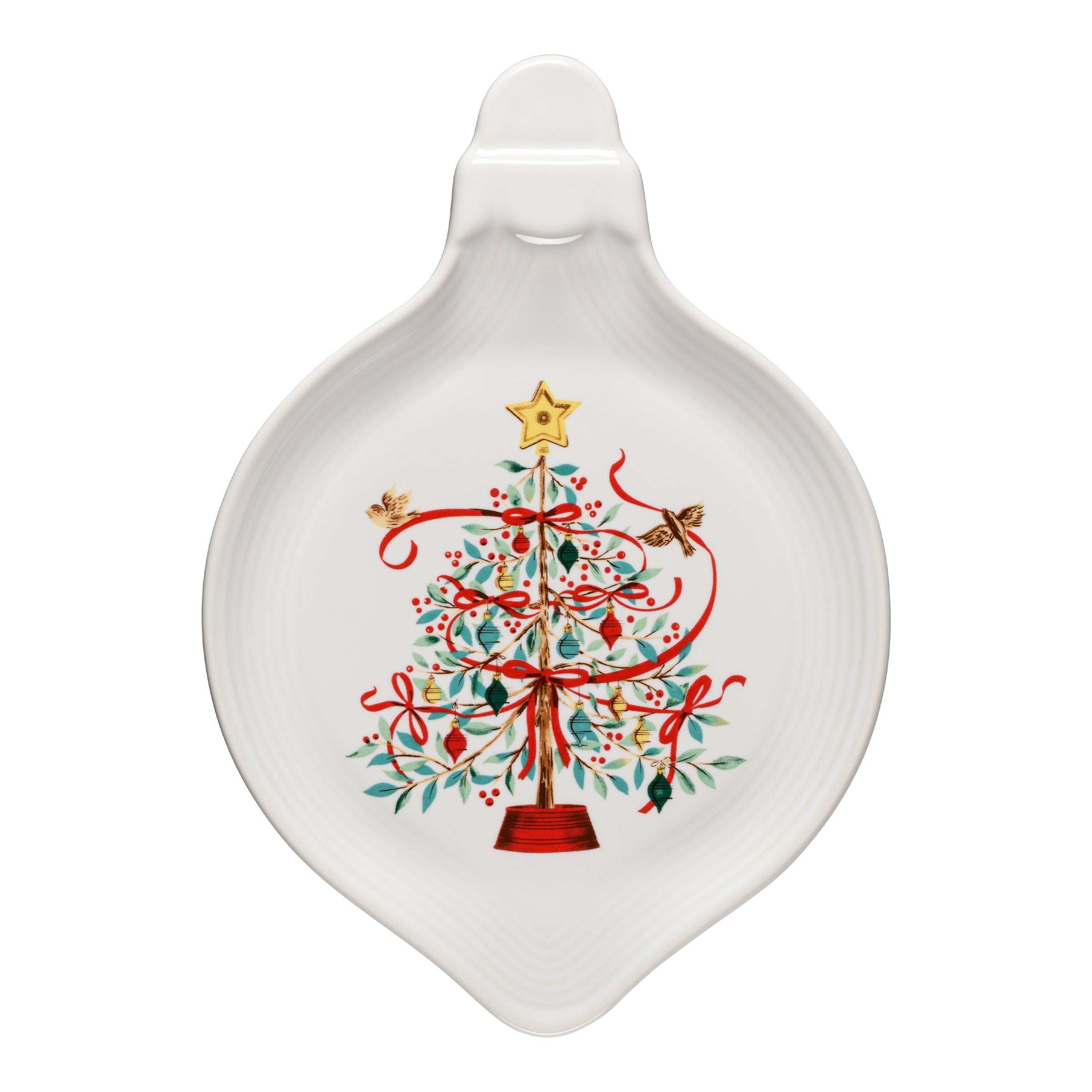 Fiesta Colorful Dinnerware - Holly Berry Christmas Tree 8 3/4 Inch Ornament Shaped Plate