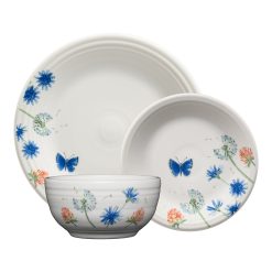 Fiesta Colorful Dinnerware - Breezy Floral Classic Bistro 3-Piece Place Setting, Service For 1
