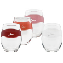 Fiesta Colorful Dinnerware - Sunset Horizon 15 oz. Frame Stemless Wine Glass Mixed Color Set of 4