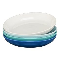 Fiesta Colorful Dinnerware - Mixed Coastal Blues Coupe 8 1/2 Inch Luncheon Bowl 26 OZ, Set of 4