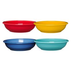 Fiesta Colorful Dinnerware - Mixed Vibrant Classic Rim 8 3/8-Inch 34OZ Pasta Bowls, Set of 4