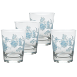Fiesta Colorful Dinnerware - Botanical Floral 15 oz. Tapered Double Old Fashion Glass, Set of 4