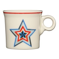 Fiesta Colorful Dinnerware - Americana Lapis Faceted Star Classic Ring Handle 10 1/4 OZ Mug