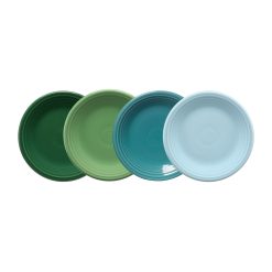 Fiesta Colorful Dinnerware - Mixed Aegean Classic Rim 7 1/4 Inch Salad Plate, Set of 4