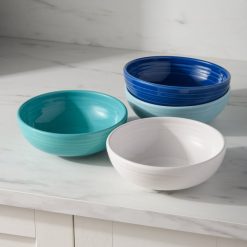 Alternative view of Fiesta Colorful Dinnerware - Mixed Coastal Blue Bistro Coupe 7 5/8-Inch 38OZ Medium Bowls, Set of 4