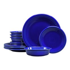 Fiesta Colorful Dinnerware - New Retired Classic Rim 12-Piece Dinnerware Set, Service for 4