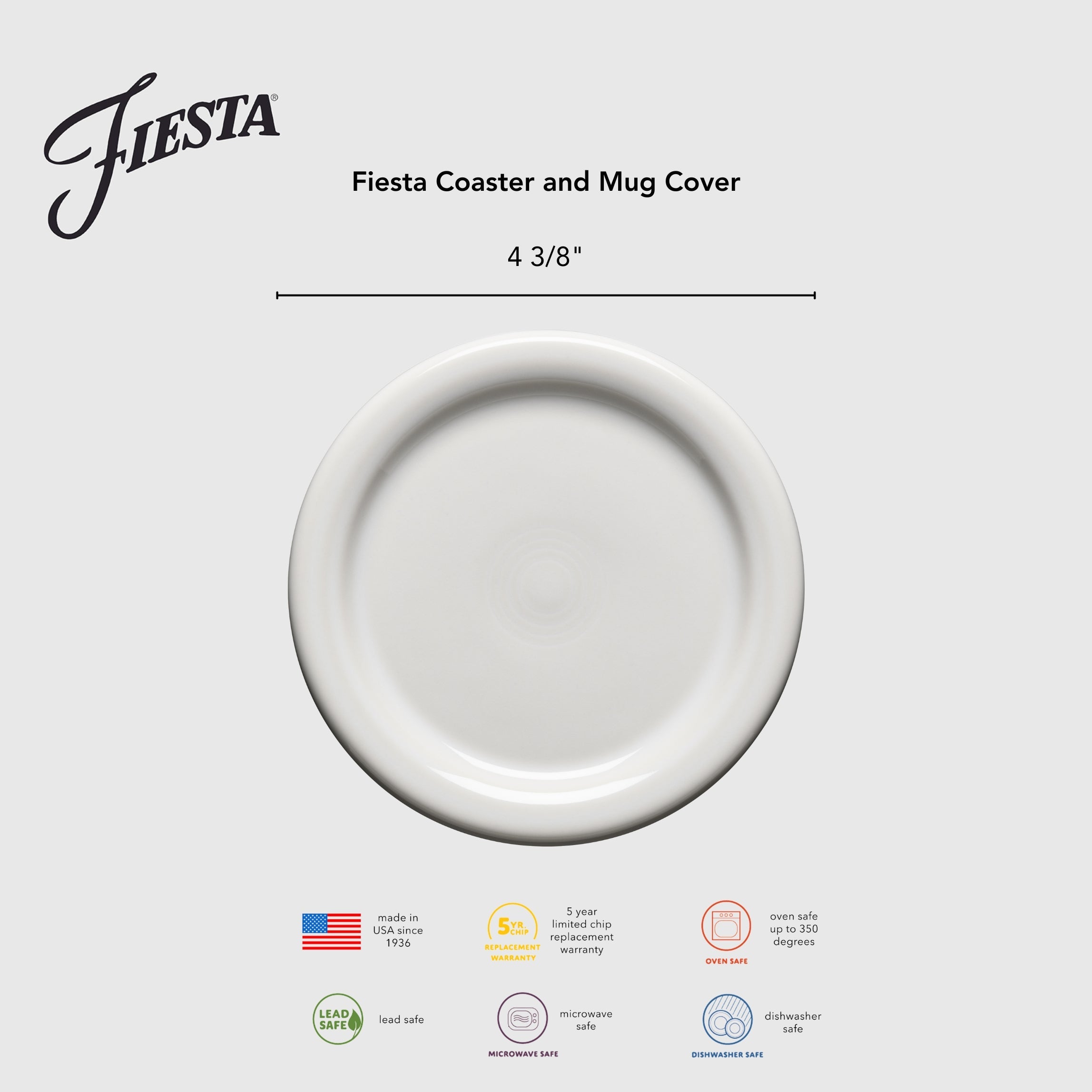 Fiesta Colorful Dinnerware - Vibrant 4 3/8 Inch Mixed Color Coaster and Mug Cover - Image 2
