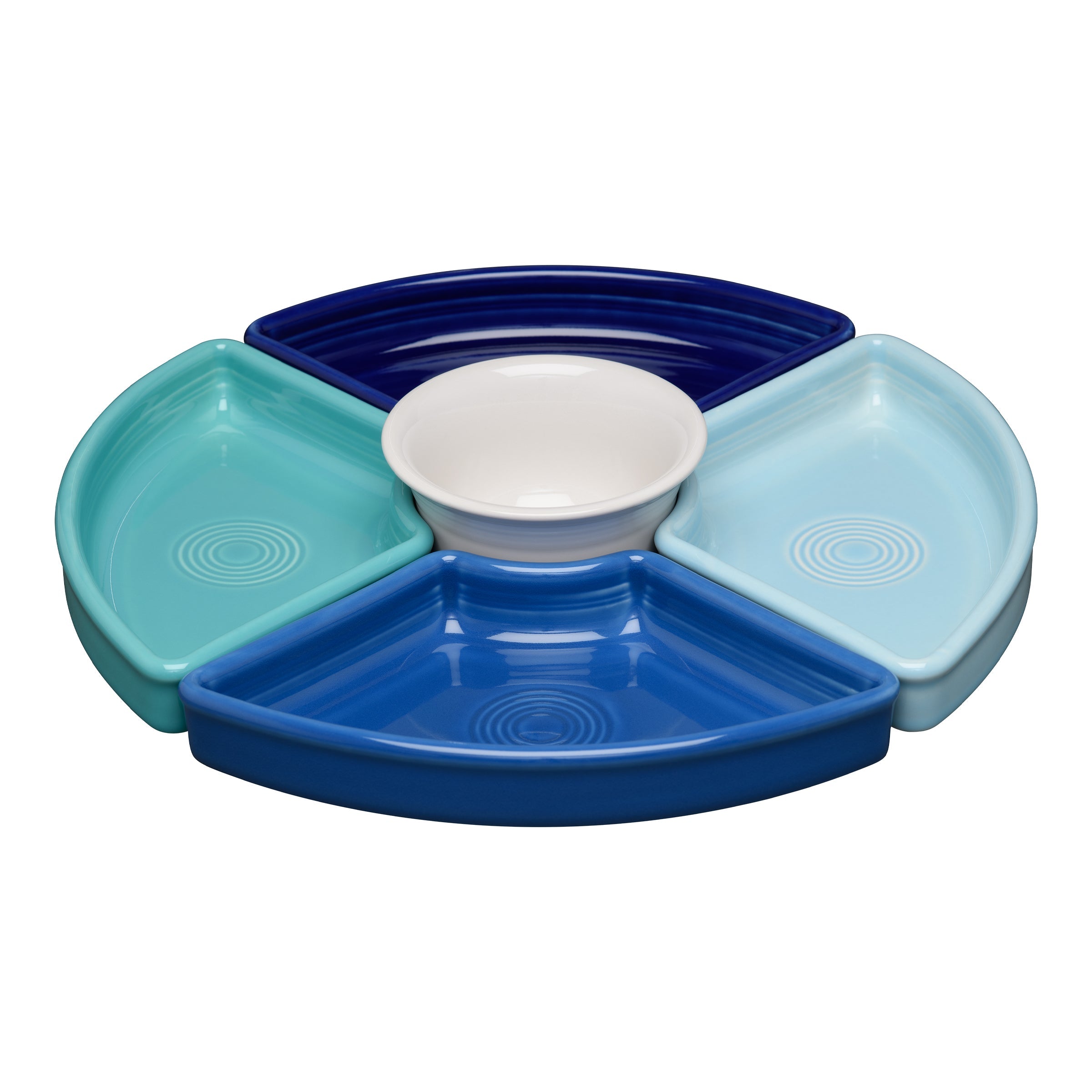 Fiesta Colorful Dinnerware - Coastal Blues 5-Piece Mixed Colors Entertaining Set 8 1/5 Inch