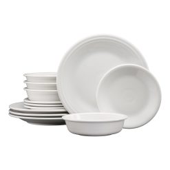 Fiesta Colorful Dinnerware - Classic Rim 12-Piece Dinnerware Set, Service for 4