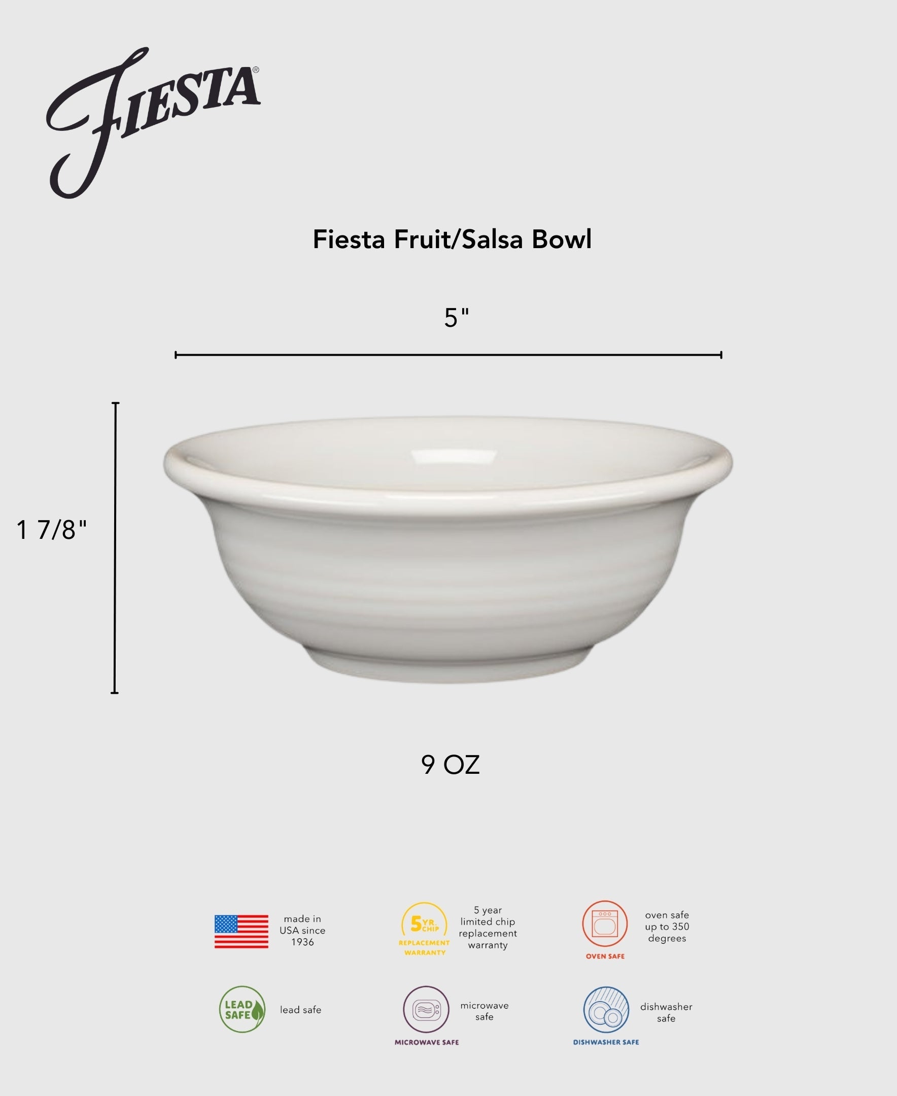 Fiesta Colorful Dinnerware - New Retired Fiesta 5 Inch Fruit/Salsa Bowl 9 OZ - Image 2