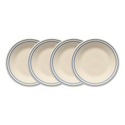 Fiesta Colorful Dinnerware - Americana Lapis Band Set of 4 Classic Rim 9 Inch Luncheon Plate