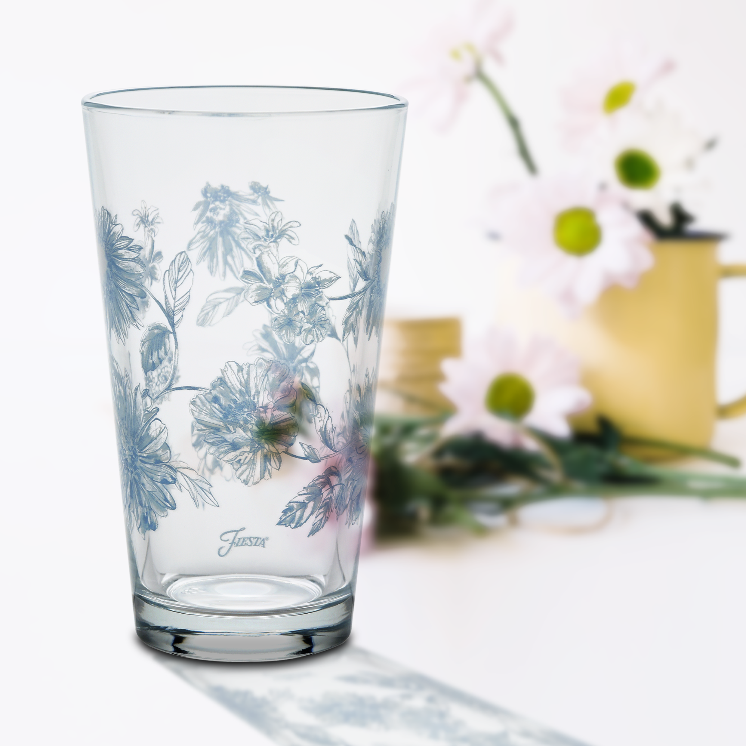 Fiesta Colorful Dinnerware - Botanical Floral 16 oz. Cooler Glass - Set of 4 - Image 3