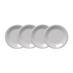 Fiesta Colorful Dinnerware - White Classic Rim 7 1/4 Inch Salad Plate, Set of 4