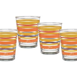 Alternative view of Fiesta Colorful Dinnerware - Retired 15 oz. Fiesta® Sienna Sunset Stripes Tapered Double Old Fashion, Set of 4