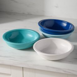 Alternative view of Fiesta Colorful Dinnerware - Mixed Coastal Blues Classic Rim 8 3/8-Inch 34OZ Pasta Bowls, Set of 4