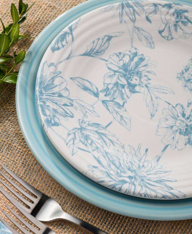 Fiesta Colorful Dinnerware - Botanical Floral Sky Classic Rim 9 Inch Luncheon Plate - Image 2