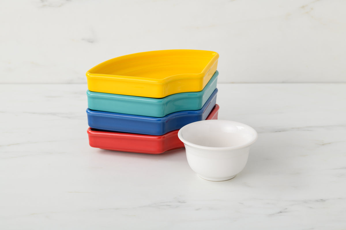 Fiesta Colorful Dinnerware - Vibrant 5-Piece Mixed Colors Entertaining Set 8 1/5 Inch - Image 3