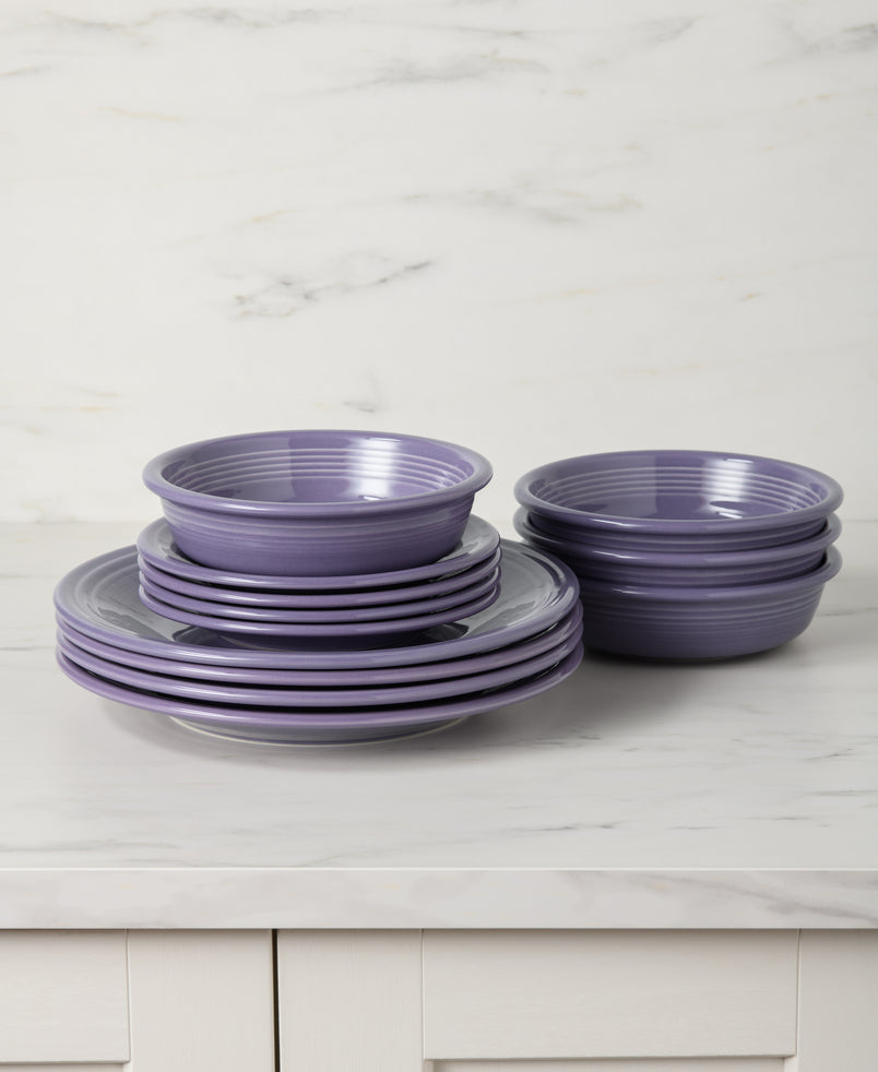 Fiesta Colorful Dinnerware - Lavender Classic Rim 12-Piece Dinnerware Set, Service for 4 - Image 2