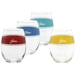 Fiesta Colorful Dinnerware - Vibrant 15 oz. Frame Stemless Wine Glass Mixed Color (Set of 4)