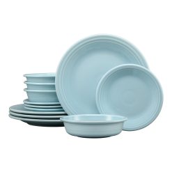 Fiesta Colorful Dinnerware - Classic Rim 12-Piece Dinnerware Set, Service for 4