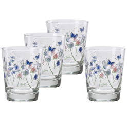 Fiesta Colorful Dinnerware - Breezy Floral 15 oz. Tapered Double Old Fashion Glass, Set of 4
