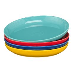 Fiesta Colorful Dinnerware - Mixed Vibrant Coupe 10 3/8 Inch Dinner Bowl 40 OZ, Set of 4