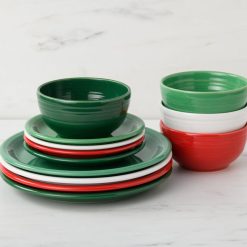 Alternative view of Fiesta Colorful Dinnerware - Christmas Mixed Color Bistro Coupe 12-Piece Dinnerware Set, Service for 4