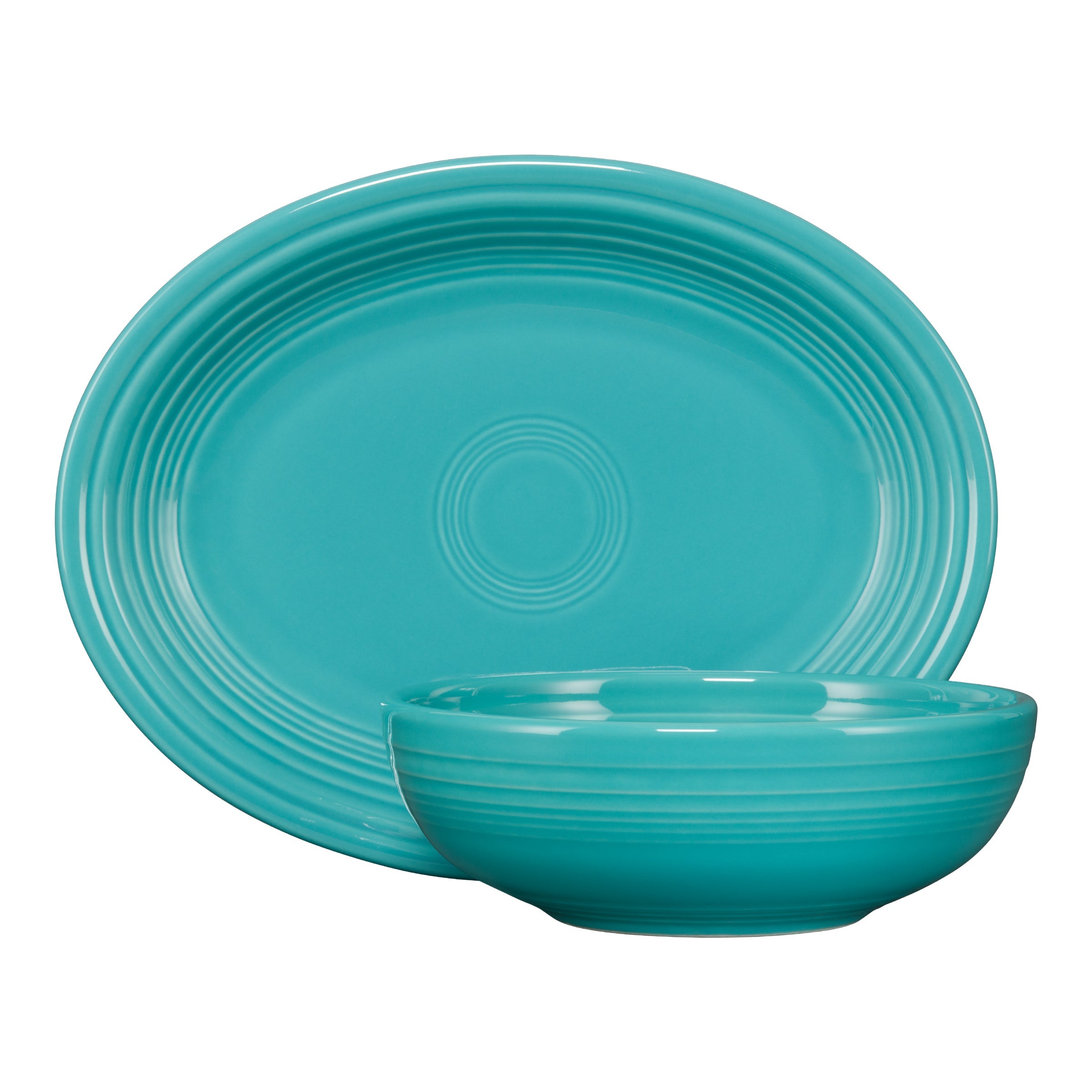 Fiesta Colorful Dinnerware - 2-Piece Serve Set 11 5/8 Inch Oval Platter & 38 OZ Bistro Bowl - Image 4