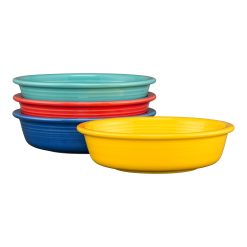 Fiesta Colorful Dinnerware - Mixed Vibrant Classic Rim 6 7/8 Inch Cereal Bowl 19 oz, Set of 4
