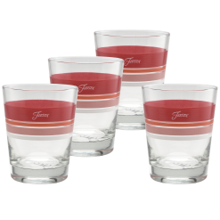 Fiesta Colorful Dinnerware - Sunset Horizon Edgeline Tapered Double Old Fashion Glass Mixed, Set of 4