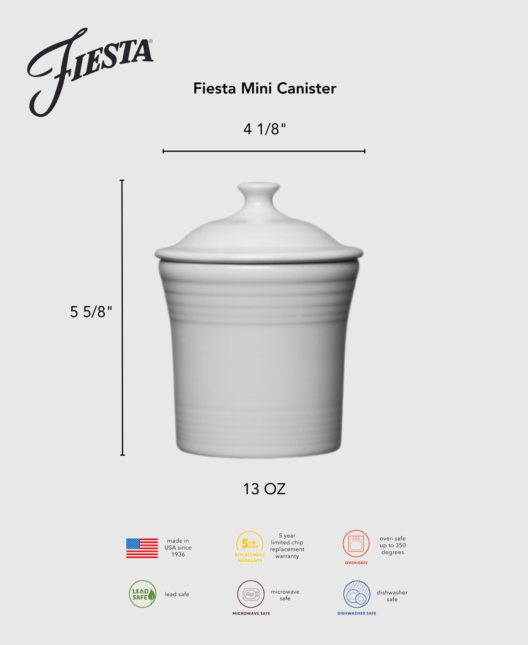 Fiesta Colorful Dinnerware - New Retired Fiesta 13 OZ Mini Canister 5 5/8 Inch - Image 9
