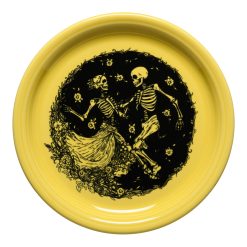 Fiesta Colorful Dinnerware - Skeleton Duet Sunflower Bistro Coupe 9 Inch Luncheon Plate