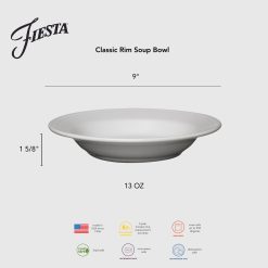 Alternative view of Fiesta Colorful Dinnerware - Sky Classic Rim 9 Inch Soup Bowl 13 OZ