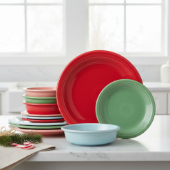 Alternative view of Fiesta Colorful Dinnerware - Peppermint Frost Mixed Color Classic Rim 12-Piece Dinnerware Set, Service for 4