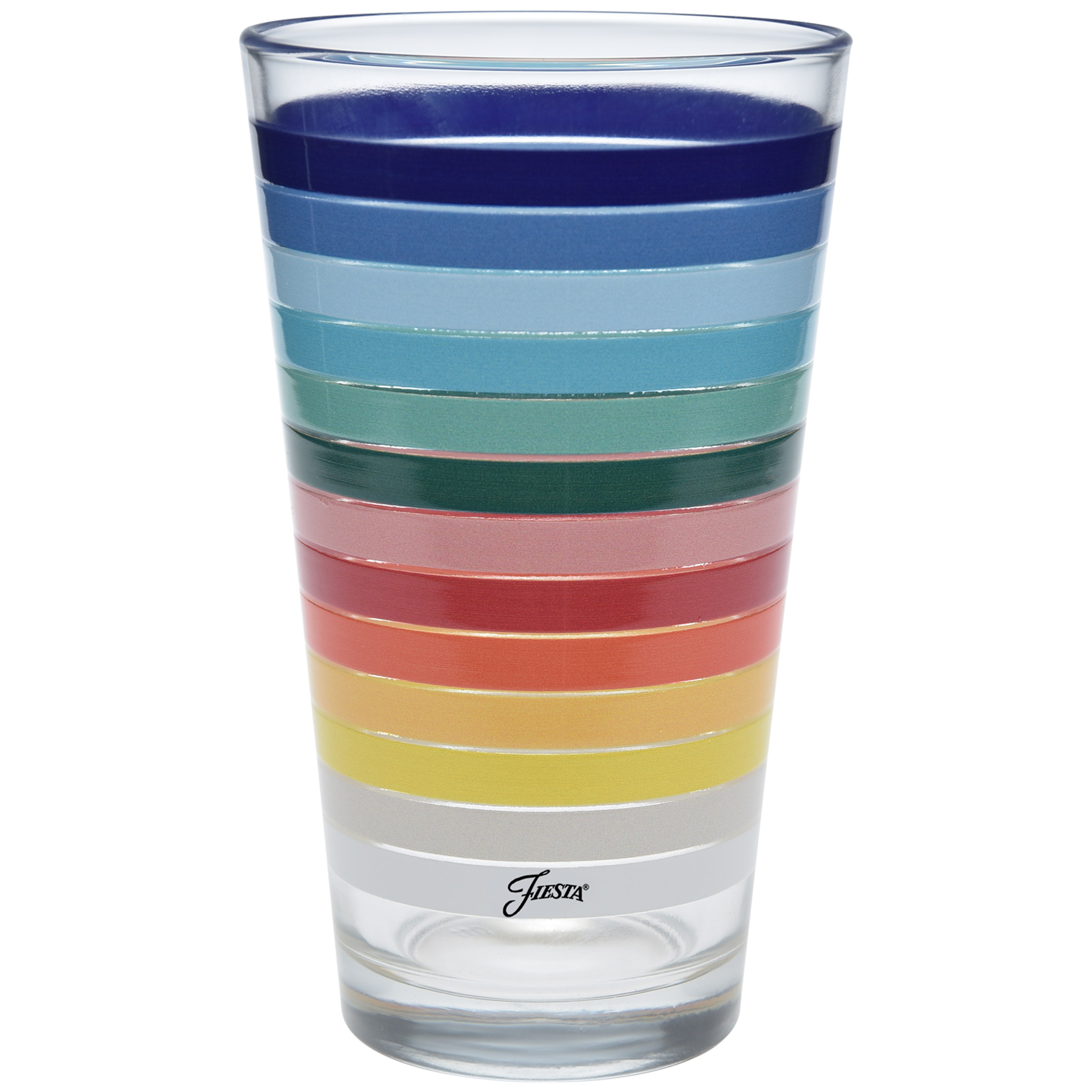 Fiesta Colorful Dinnerware - 16 oz. All Colors Stripe Cooler Glass - Set of 4 - Image 2