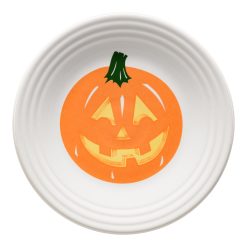 Fiesta Colorful Dinnerware - Jack-o-Lantern Pumpkin Classic Rim 9 Inch Luncheon Plate
