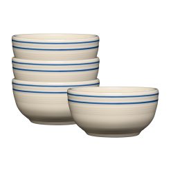 Fiesta Colorful Dinnerware - Americana Lapis Bands Set of 4 Bistro Coupe 5 1/2 Inch Cereal Bowl 22 oz