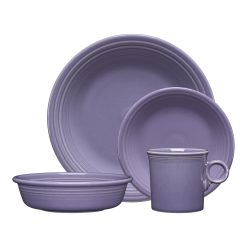 Fiesta Colorful Dinnerware - Lavender Classic Rim 4-Piece Place Setting, Service for 1