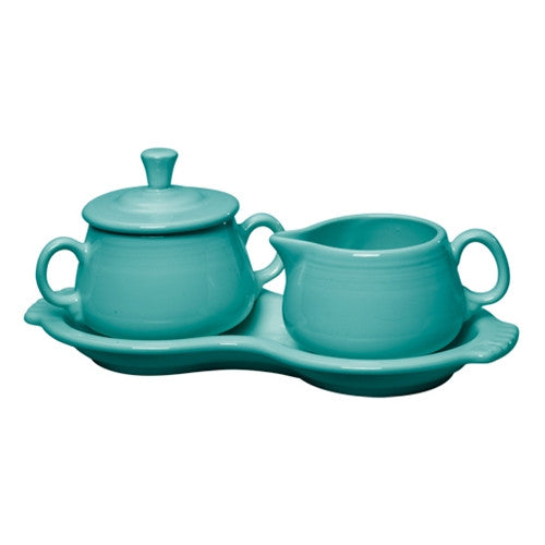 Fiesta Colorful Dinnerware - New Retired 4-Piece Sugar Bowl and Creamer Set with Tray - Image 3