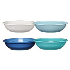 Fiesta Colorful Dinnerware - Mixed Coastal Blues Classic Rim 8 3/8-Inch 34OZ Pasta Bowls, Set of 4