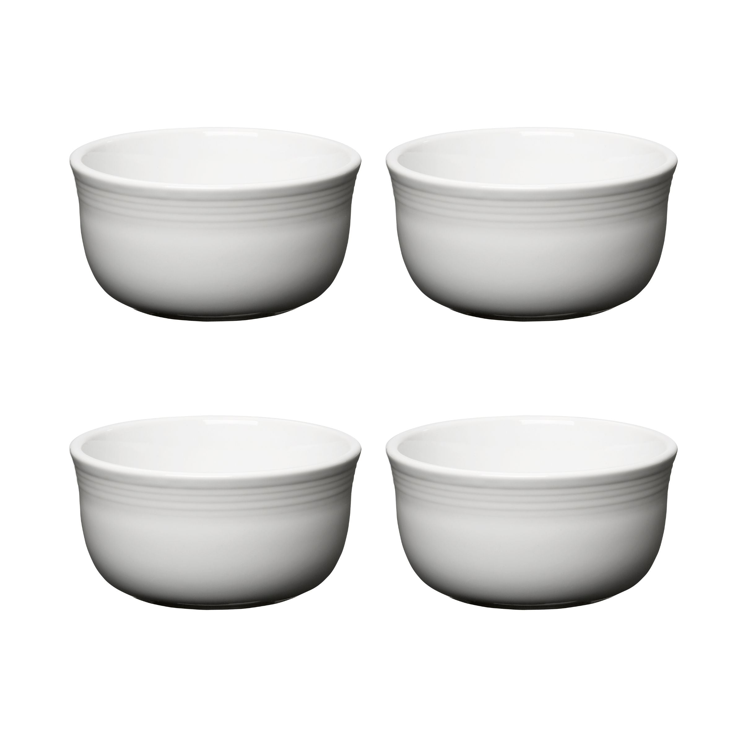 Fiesta Colorful Dinnerware - White Set of 4 All-Purpose 6-Inch 28OZ Gusto Bowls