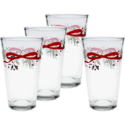 Fiesta Colorful Dinnerware - Holly Berry Christmas Garland 16 oz. Cooler Glass - Set of 4