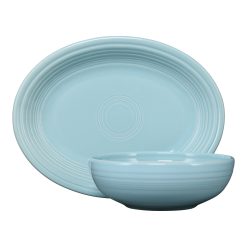 Fiesta Colorful Dinnerware - 2-Piece Serve Set 11 5/8 Inch Oval Platter & 38 OZ Bistro Bowl