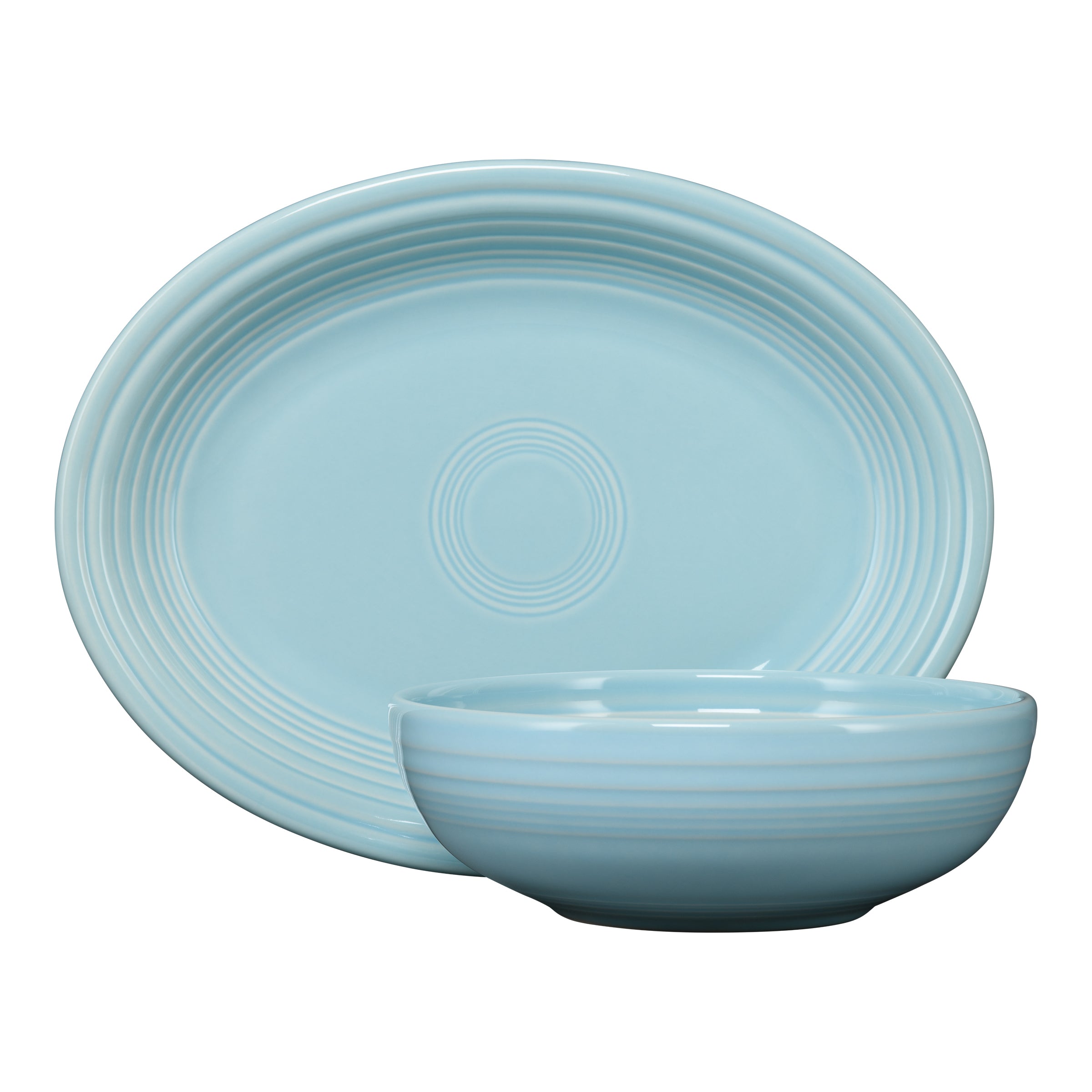Fiesta Colorful Dinnerware - 2-Piece Serve Set 11 5/8 Inch Oval Platter & 38 OZ Bistro Bowl