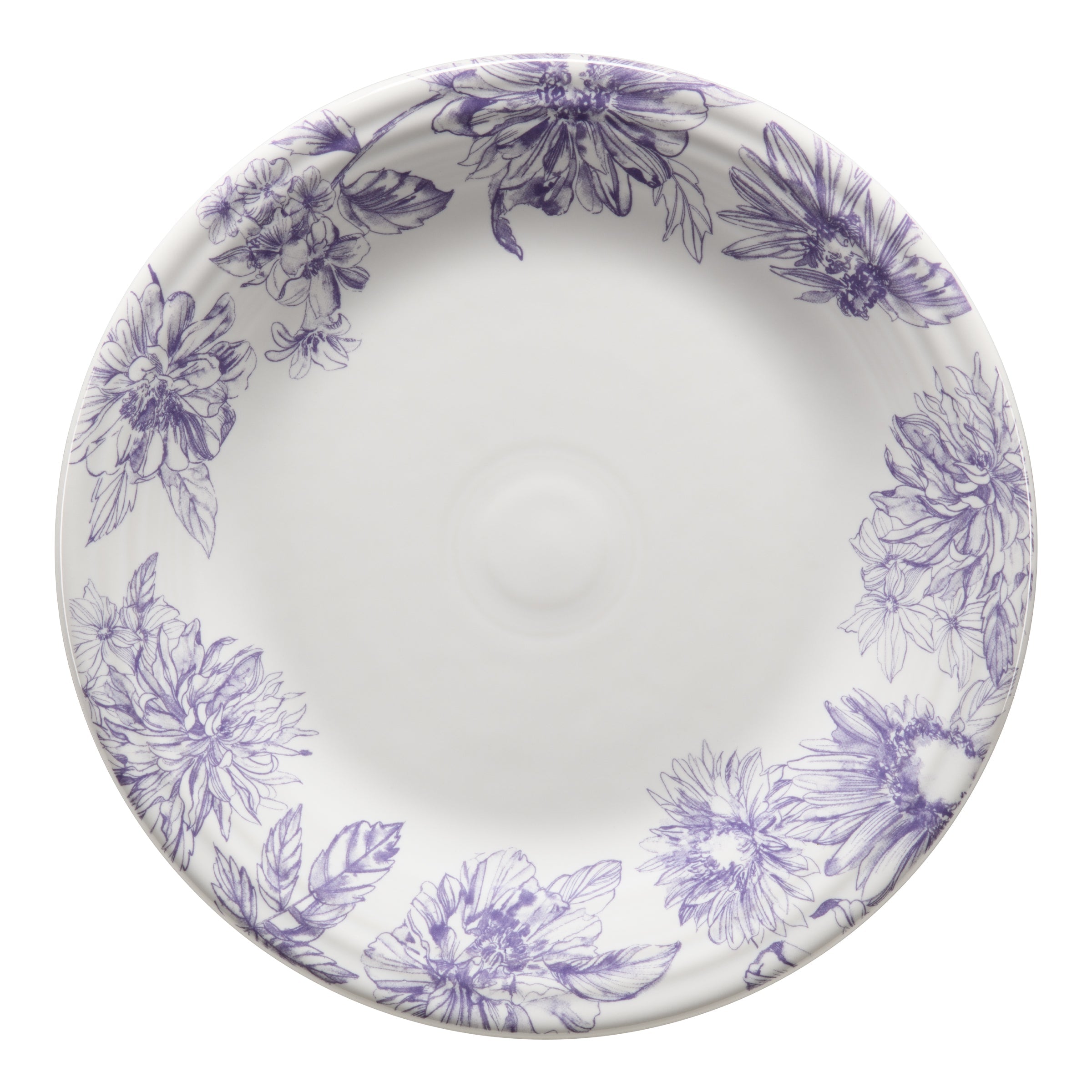 Fiesta Colorful Dinnerware - Botanical Floral Lavender Classic Rim 10 1/2 Inch Dinner Plate